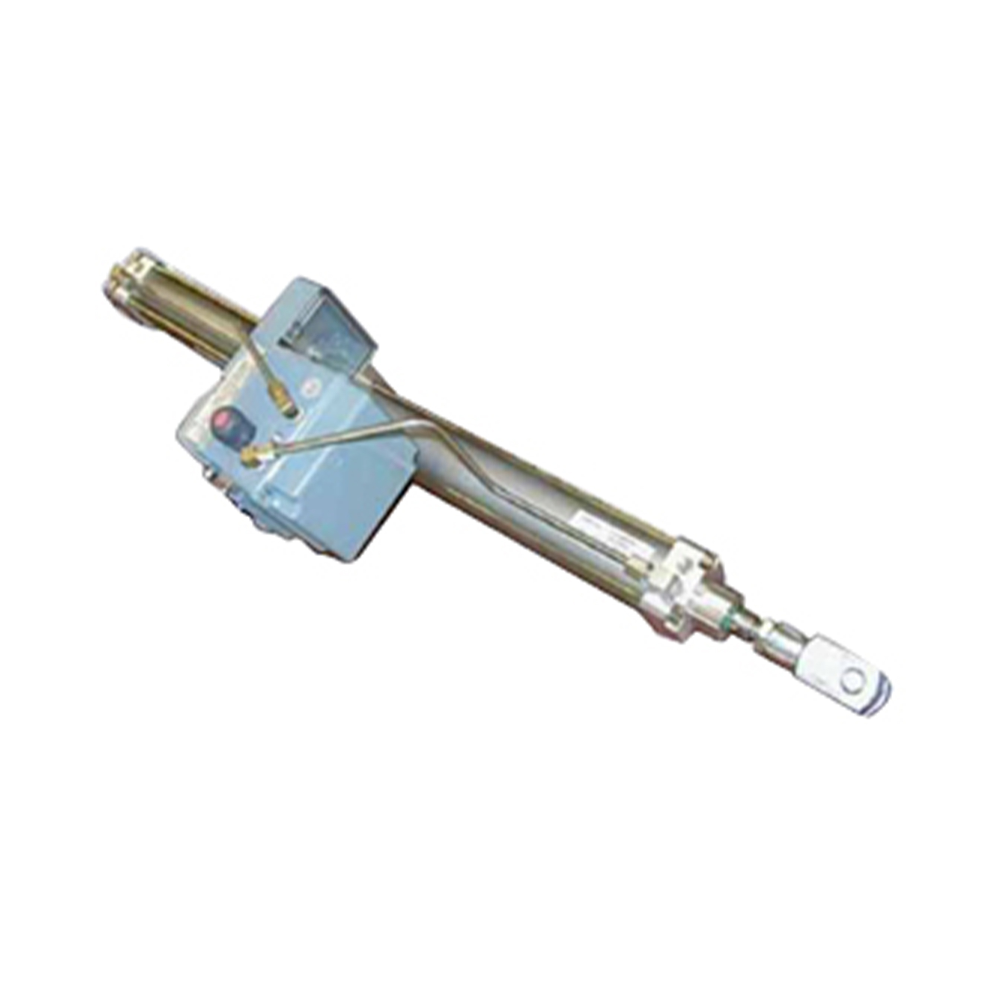 Cylinder with electropneumatic positioner for air volume control on large fans